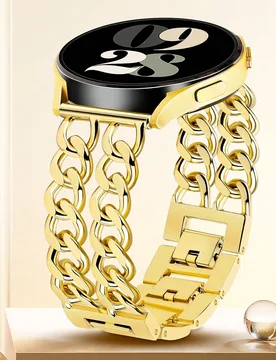 Pieza Brazalete de metal hueco de doble eslabón ajustable para Galaxy Watch 4 5 6 7 Pro 40/41mm 42mm 44mm 45mm 47mm 43mm Active2 Gear S3, instalació - Shein - FashionsVida