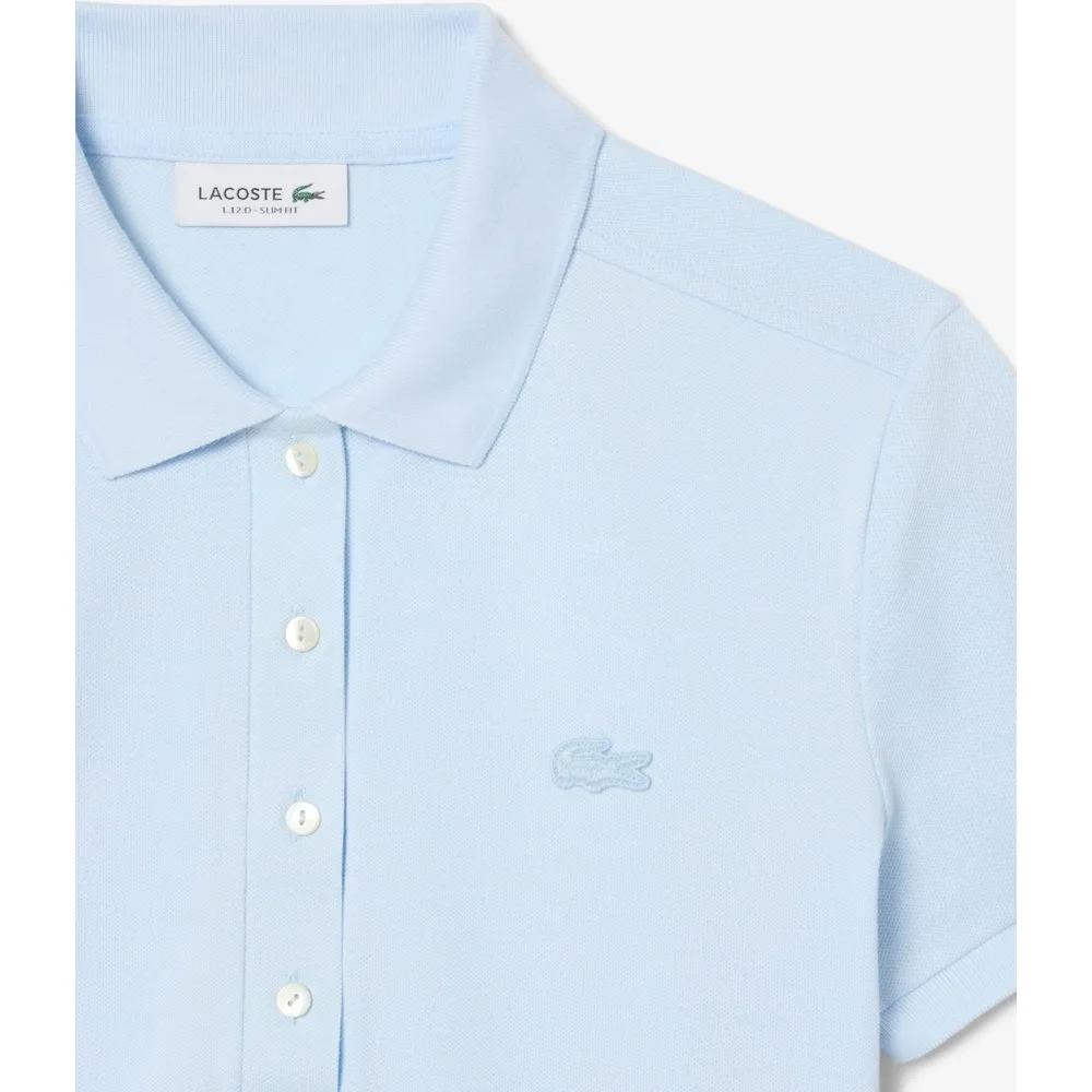 Polo de mujer en piqué de algodón stretch de manga corta - Lacoste - FashionsVida