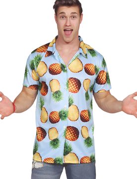 Hawaii Hemd Herren Ananas Motiv hellblau - male