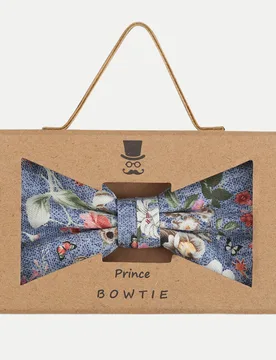 Fliege Griffbox Blum Blau - Prince Bowtie - FashionsVida