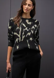 Softer Jacquard Pullover female Grau
