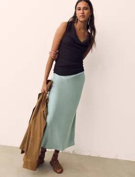 Satin Maxi Slip Skirt Smoke female - Per Una - FashionsVida