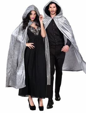 Fantasy-Umhang in Samt-Optik Kostümaccessoire grau 120cm - BOLAND BV - FashionsVida