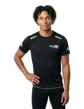 T-shirt Technique à Manches Courtes Black M