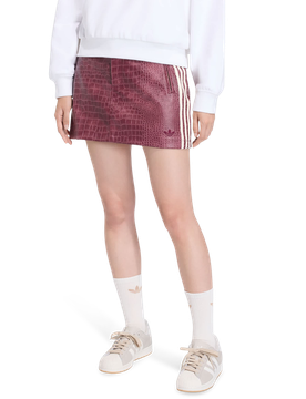 Pleather Mini Skirt Damen Röcke - Rot - Größe XL (46-48) - Baumwoll-Canvas Red XL (46-48)