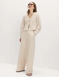 Barrel High Waisted Trousers Ecru female