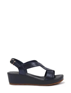 Women's Vesper Comfort Wedge Sandals in Navy Size: 8 - Navy - Size: 8 - Paradox London - FashionsVida