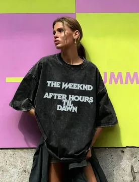 Washed Vintage Rapper The Weeknd After Hours Til Dawn with Playboi Carti Tour 2026 T-shirt Men Hip Hop Fashion Pop Music T Shirt - Aliexpress - FashionsVida