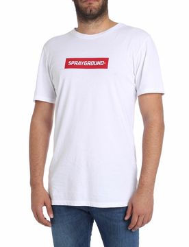 T-shirt bianca con logo a contrasto