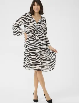 Women's KAlea 3/4 Sleeve A-line Fit Dress in White Size: 10 - White - Size: 10 - Kaffe - FashionsVida