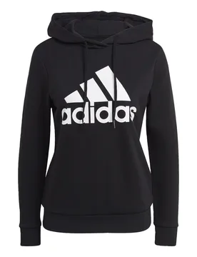 Womens Essentials Relaxed Logo Hoodie - Black/white Material_cotton - Size X-Large - ADIDAS Sportswear - FashionsVida