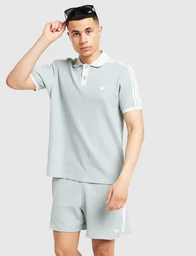 Stripes Waffle Knit Polo Shirt - Herren, Grün - male - Size: XL - adidas Originals - FashionsVida
