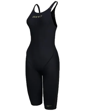 Performance Gold Open Back Competition Swimsuit Black UK 34 Women - Zone3 - FashionsVida