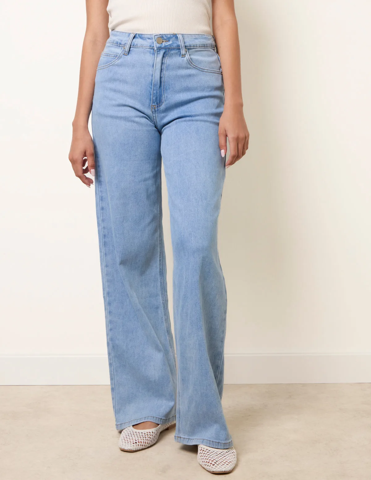 Light Weight Stretch Flared Jeans - 10 / LIGHT DENIM - female - Blue Vanilla - FashionsVida