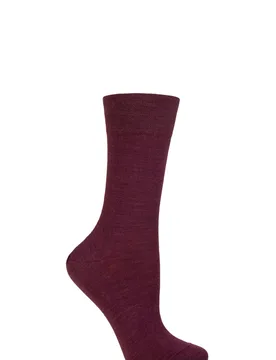 Women's 1 Pair Sensitive Berlin Merino Wool Left And Right Comfort Cuff Socks Barolo 2.5-5 Ladies - Red - Size: Small - Falke - FashionsVida