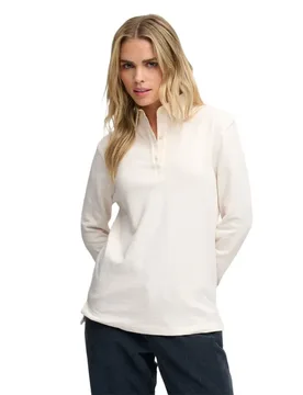 Polo A Maniche Lunghe Classic Rugby Desert Bone Off White S - Superdry - FashionsVida