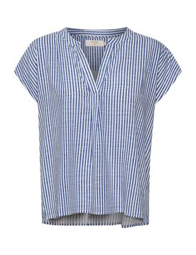 Cream Blusa 'Tiah' azul / blanco
