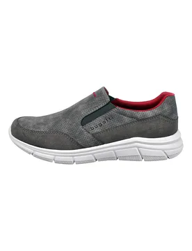 Mocassini Grigio Scuro con Dettagli Rossi 345AFA645500 44 - Bugatti - FashionsVida