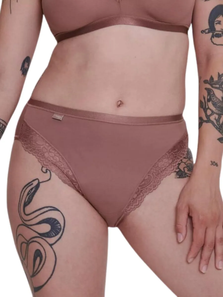 Womens Romance Tai Brief - Brown Polyamide - Size Medium - Sloggi - FashionsVida