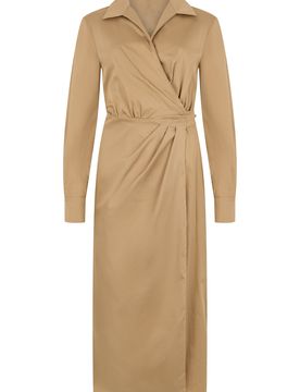 Style Midi Cotton Dress with Crossover Closure