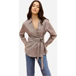 Camisa de mujer midi y de rayas