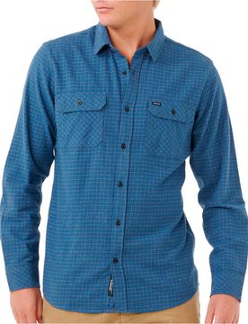 Classic surf checked in flanne camisa manga larga hombre Marino (S)