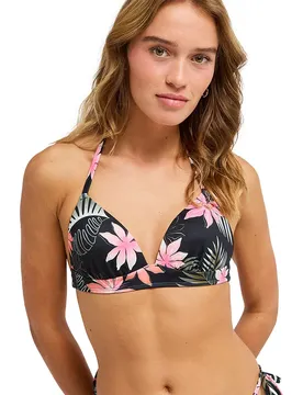 Top Bikini Paradise Fleur Molded Fixed Triangle Anthracite Paradise Fleur Swim XS