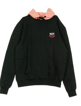 Felpa Leggera Cappuccio Uomo Two Tone Hoody Black - SEX SKATEBOARDS - FashionsVida