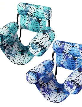 Diseño de Hoja Hamaca Inflable Plegable Material de PVC, Silla de Descanso Inflable, Sofá de Agua, Multicolor, Ideal para Respaldo de Verano, Cama F - Shein - FashionsVida
