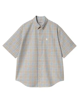 S/S Niven check Shirt camicia maniche corte a quadri - Wall / Wax - CARHARTT WIP - FashionsVida