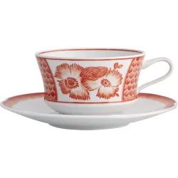 Taza de té con plato Coralina