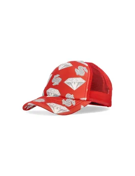 Cappellino Visiera Curva Uomo Diamonds & Dollars Trucker Cap Red - Billionaire Boys Club - FashionsVida