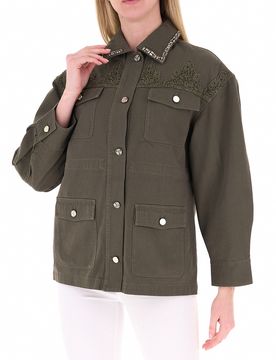 Giacca in cotone LIU JEANS VERDE MILITARE 44