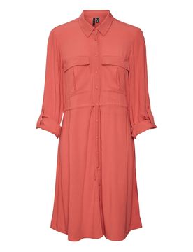 VERO MODA Vestido camisero rojo