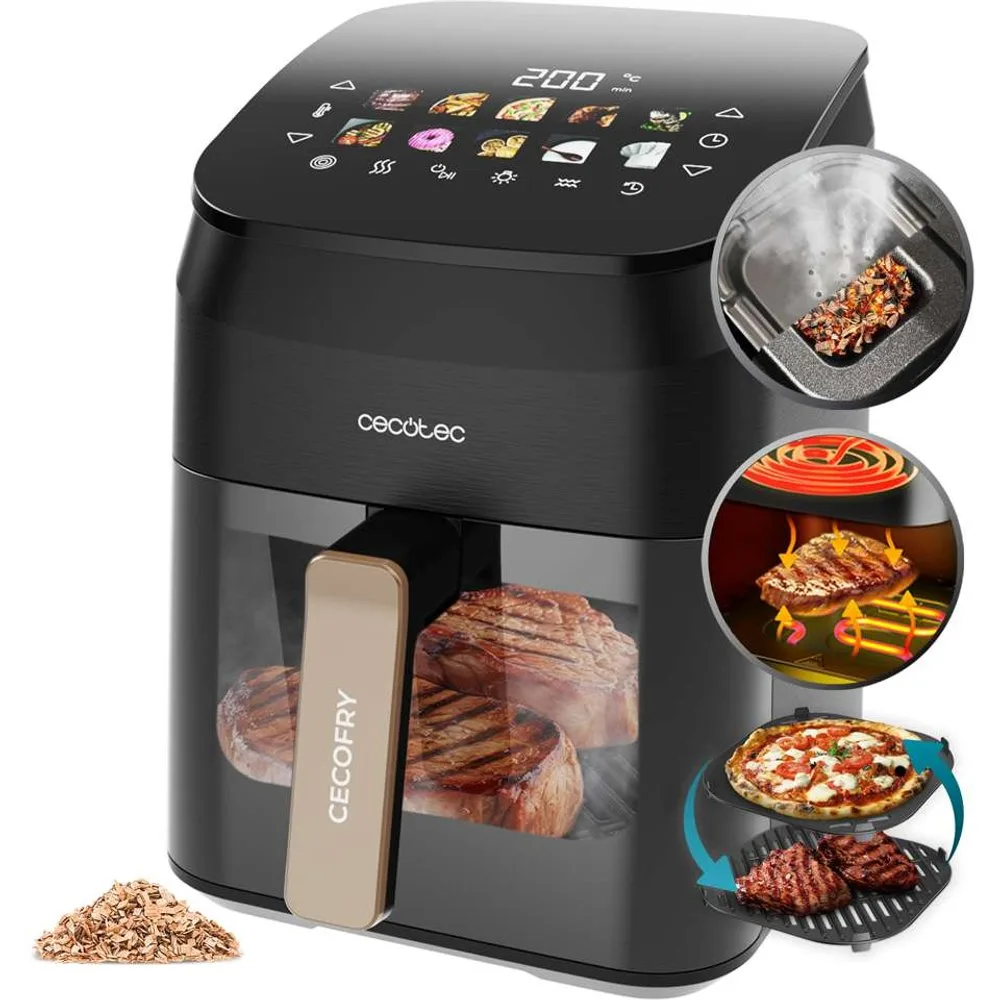 Freidora de aire Cecofry&Grill Smokin 4500 capacidad 4,5L - Cecotec - FashionsVida
