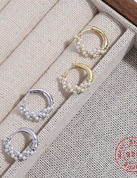 S925 Sterling Silver Double-Layer Wrapped Pearl Earrings, Light Luxury, Unique and High-Grade Earrings SE82 - Aliexpress - FashionsVida
