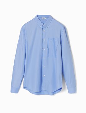 Camisa popelín patchwork, Algodon, Azul, S