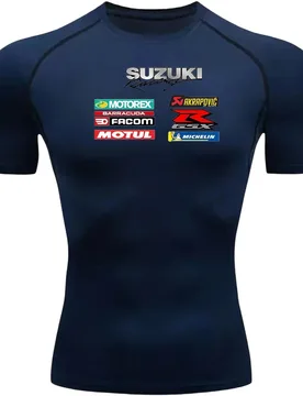 Suzuki Factory Men's Quick-Dry Breathable Sportswear, Slim-Fitting Short-Sleeved Sport Shirts, Fitness Sport Hoodies, Cycling Sp - Aliexpress - FashionsVida