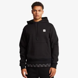 Embroidered Hooded Men Hoodies - Black - Size M - Cotton Fleece - Black - Size: Medium