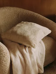 Supersoft Faux Fur Large Throw Neutral