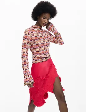 Jersey de mujer punto colorido - Desigual - FashionsVida