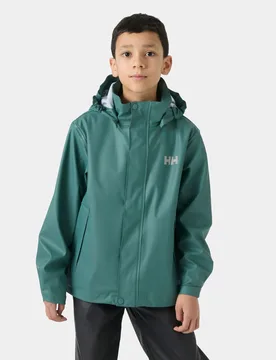 Junior's Moss Classic Helox Rain Jacket Green 11 - Opal Green - Unisex - Helly Hansen - FashionsVida