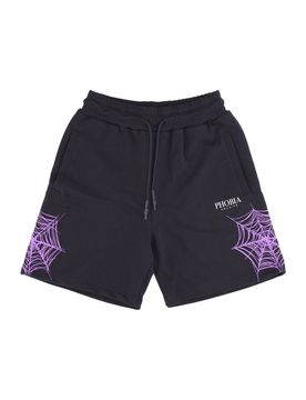 Pantalone Corto Tuta Uomo Cobweb Print Shorts Black/purple