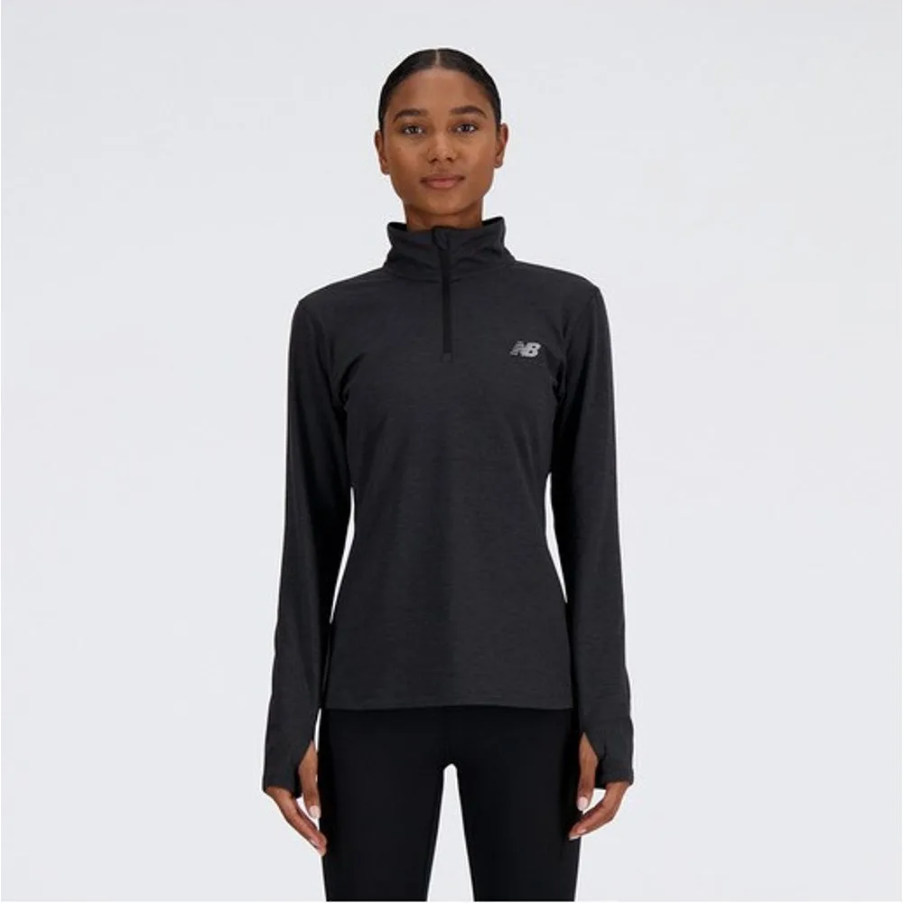 Camiseta de mujer Sport Essentials Space Dye Quarter Zip - New Balance - FashionsVida