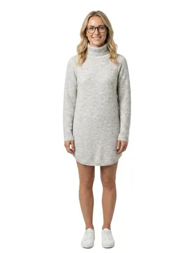 Maglione A Collo Alto Ellen Light Grey Melange XS