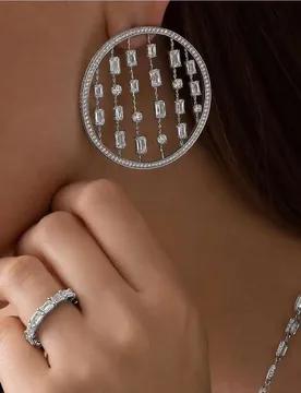 HIBRIDE Fashion AAA Cubic Zirconia Brilliant Elegand Circle Round Big Stud Earrings for Women Earring Fashion Jewelry E-534 - Aliexpress - FashionsVida
