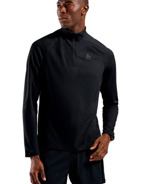 Essential camiseta técnica manga larga hombre Negro (L)