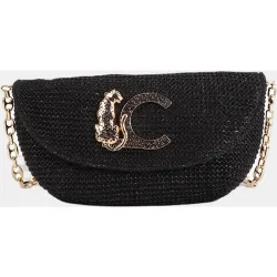 Bolso evento efecto rafia logo leopardo