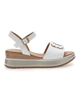 Sandali bianchi con platform 19236 38