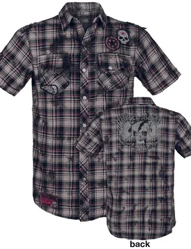 Rock Kurzarmhemd - Right Now - S bis 5XL - für Männer - Größe 3XL - rot/grau/weiß - Männer - male - Rock Rebel by EMP - FashionsVida